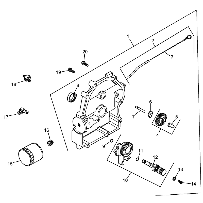 Oil Pan and Lubrication Assembly Kohler CH23S-76584