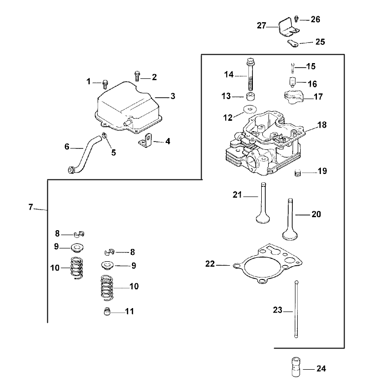 Cylinder Headvalve and Breather Model 73449 Only