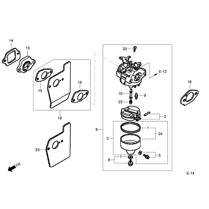 Carburetor Assembly Honda GCV160L-AS3A
