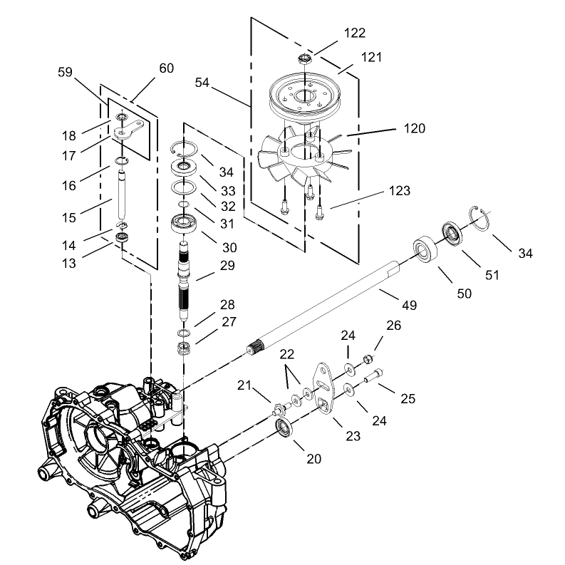 Fan and Pulley Assembly RH Hydrostat No 105-3491