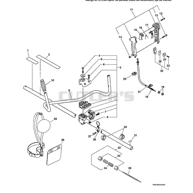 U-Handle, Stop Switch,Throttle Cable, Driveshaft