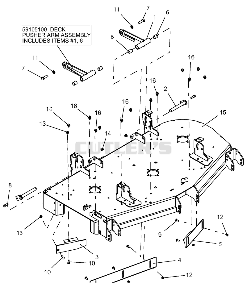 Deck And Mounting Arms, 52" Deck