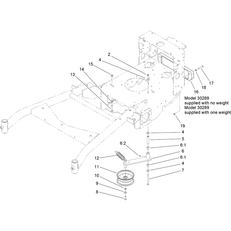 Power Take Off Idler and Weight Assembly