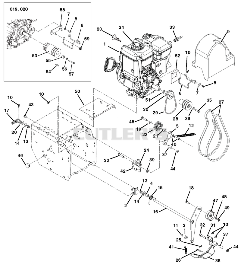 Engine And Belt Drive