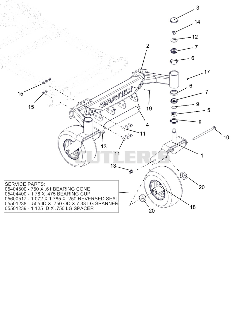 Front Axle And Tire - 60"