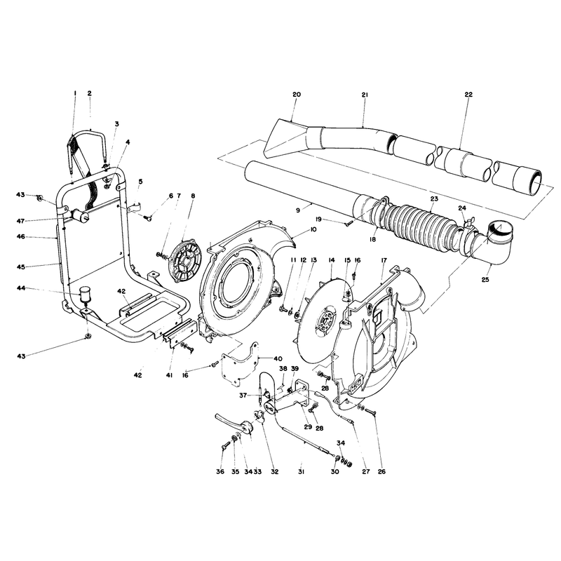 Back Pack And Blower Housing Assembly