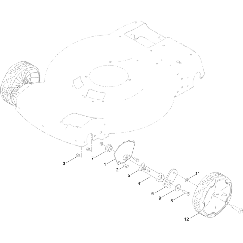 Front Wheel and Height of Cut Assembly