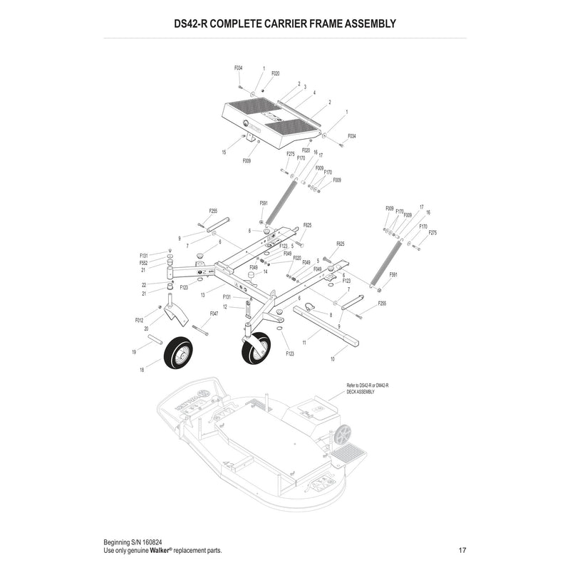DS42-R COMPLETE CARRIER FRAME ASSEMBLY