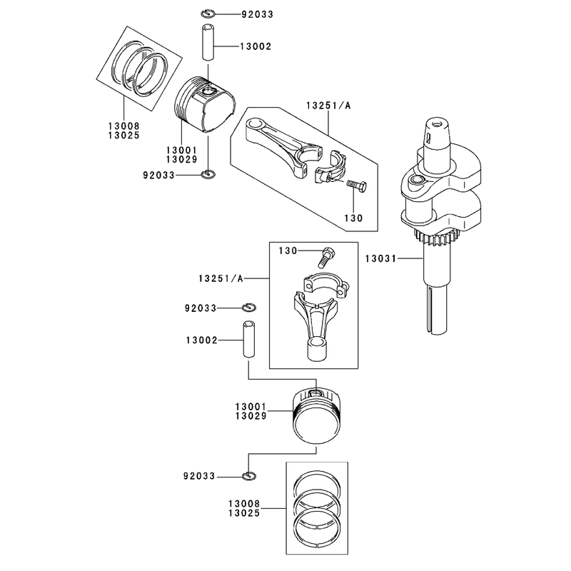 PistonCrankshaft Assembly Kawasaki FH500V-AS30