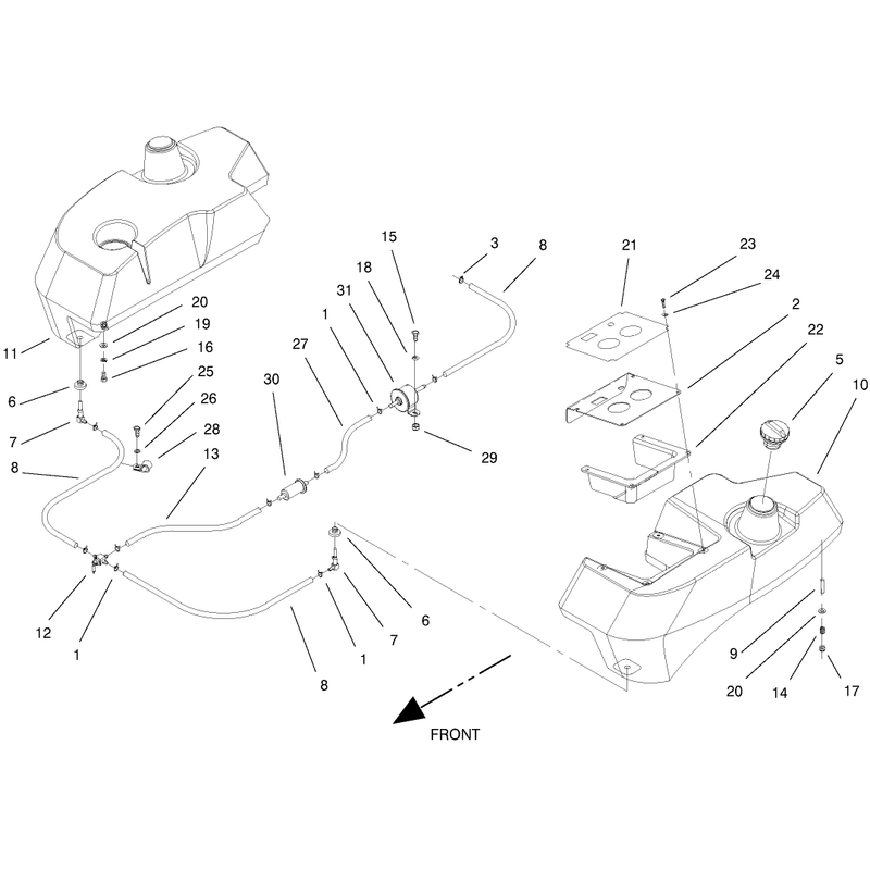 Tank and Fuel Lines Assembly
