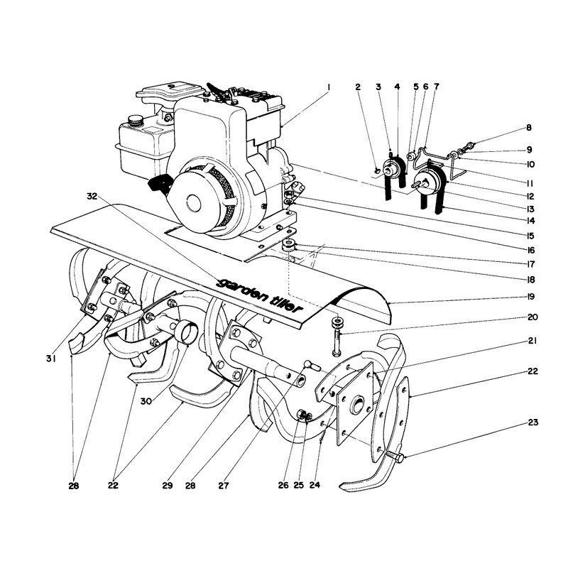Tine And Engine Assembly (model 58220)