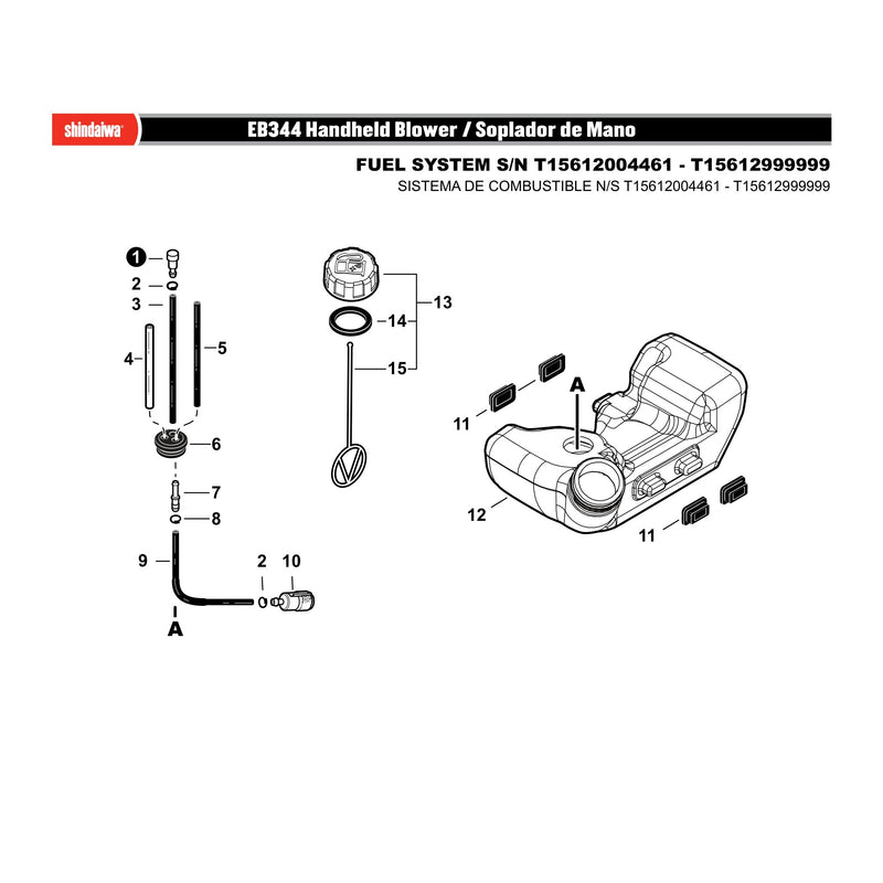 FUEL SYSTEM S/N T15612004461 - T15612999999