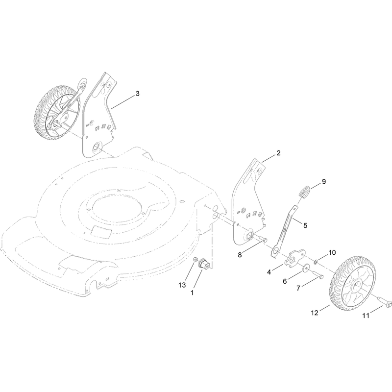 Rear Wheel and Height of Cut Assembly