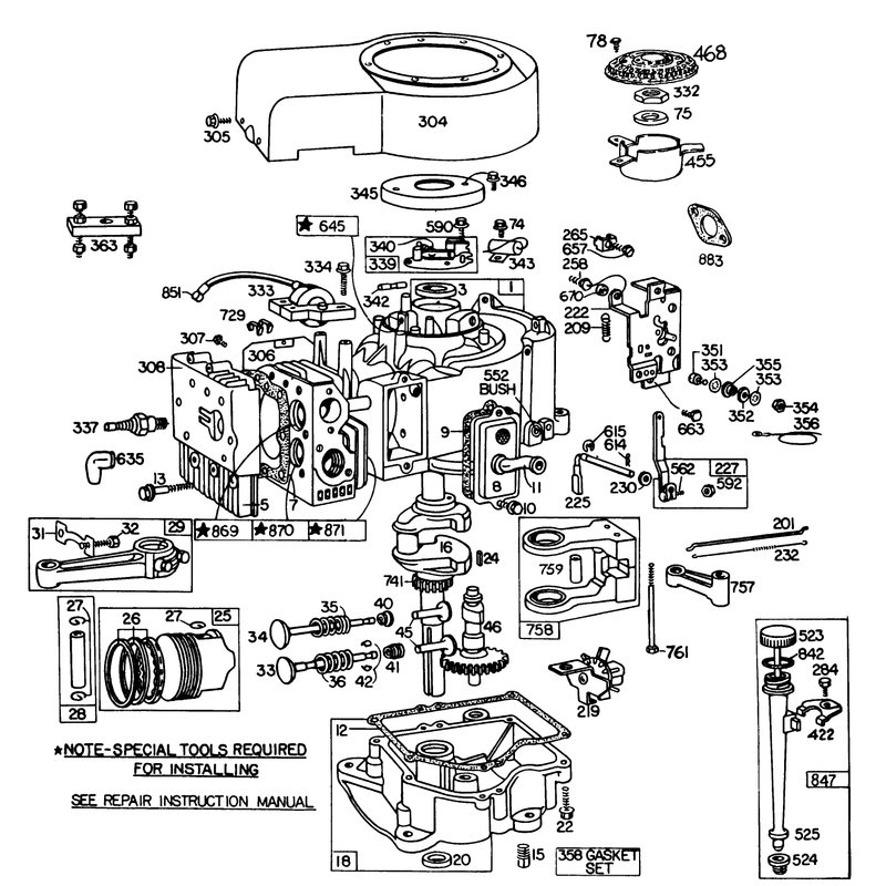 Engine Briggs & Stratton Model 252707-0177-01 (model 57385)