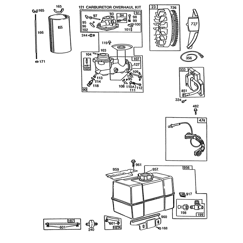 Engine Briggs & Stratton Model 252416 Type 0756-01 (model 38580)