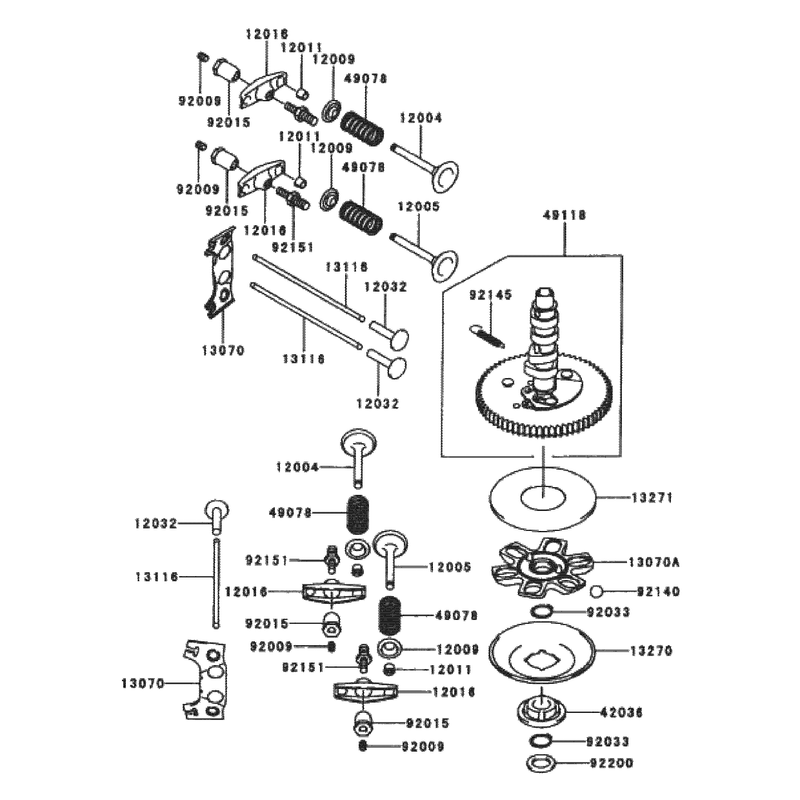 Valvecamshaft Assembly Kawasaki Fh601v-S07