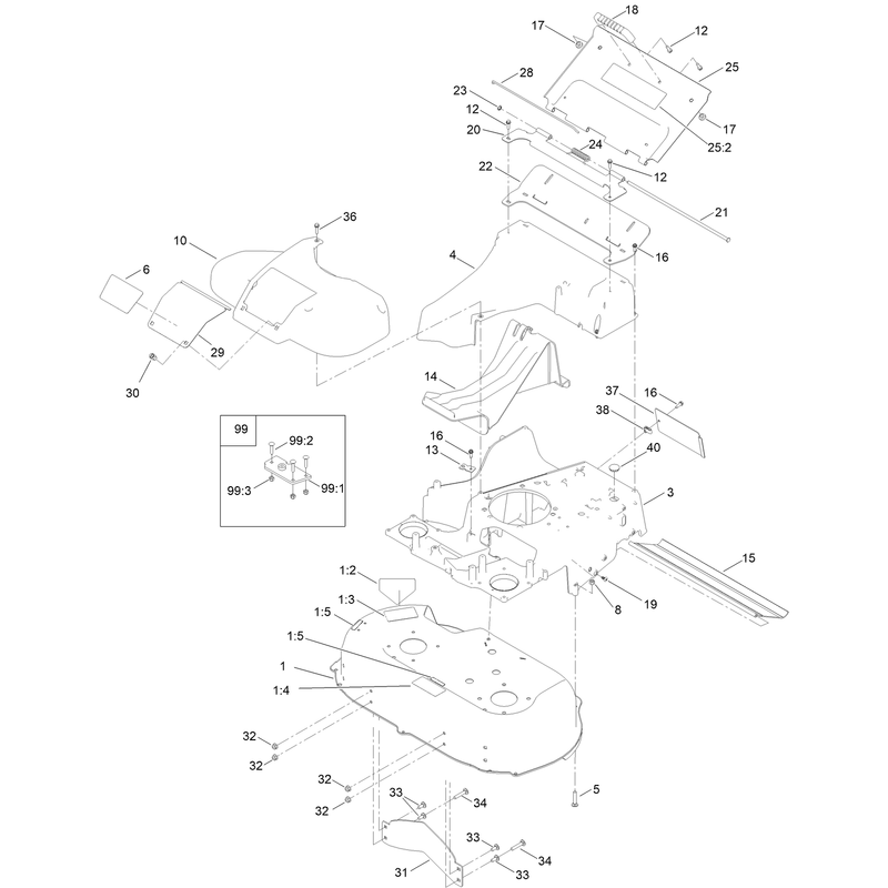 Deck Frame and Chute Assembly