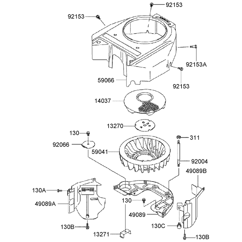 Cooling Equipment Assembly Kawasaki FH541V-AS30