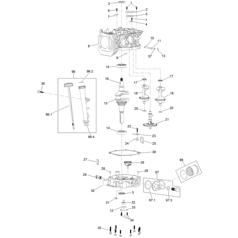 Crankcase Assembly  Engine Assembly No. 127-9358