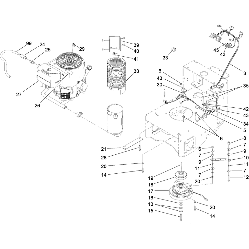 Engine and Clutch Assembly