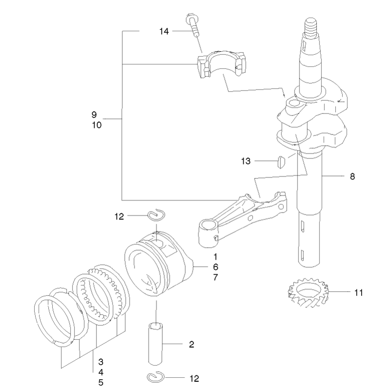 Piston and Crankshaft Assembly