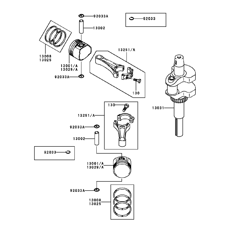PistonCrankshaft Assembly Kawasaki FH451V-BS04