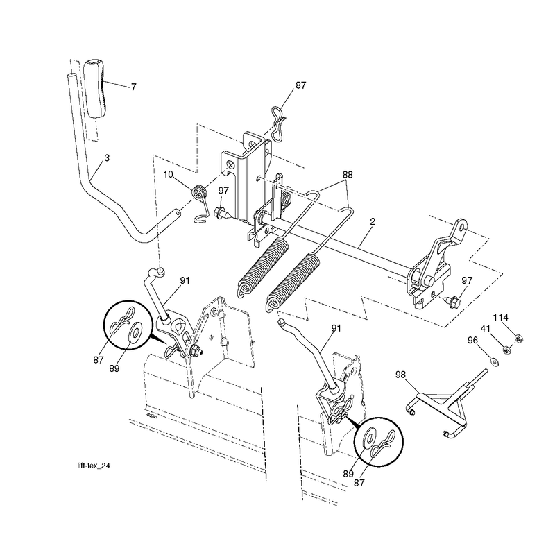 MOWER LIFT LEVER