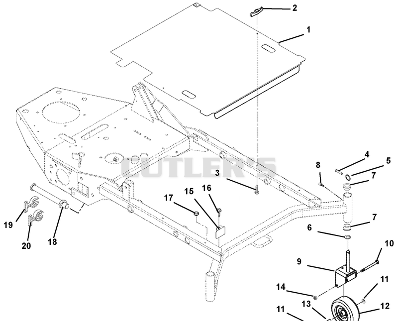 Mower Deck Cover and Caster Wheels