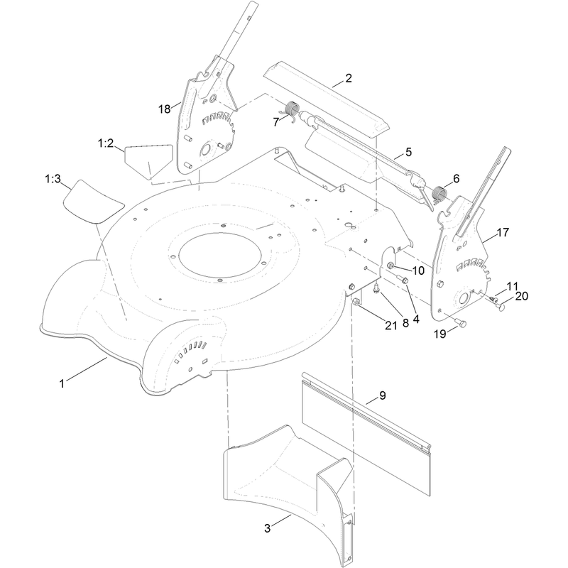 Rear Baffle and Height-of-Cut Assembly