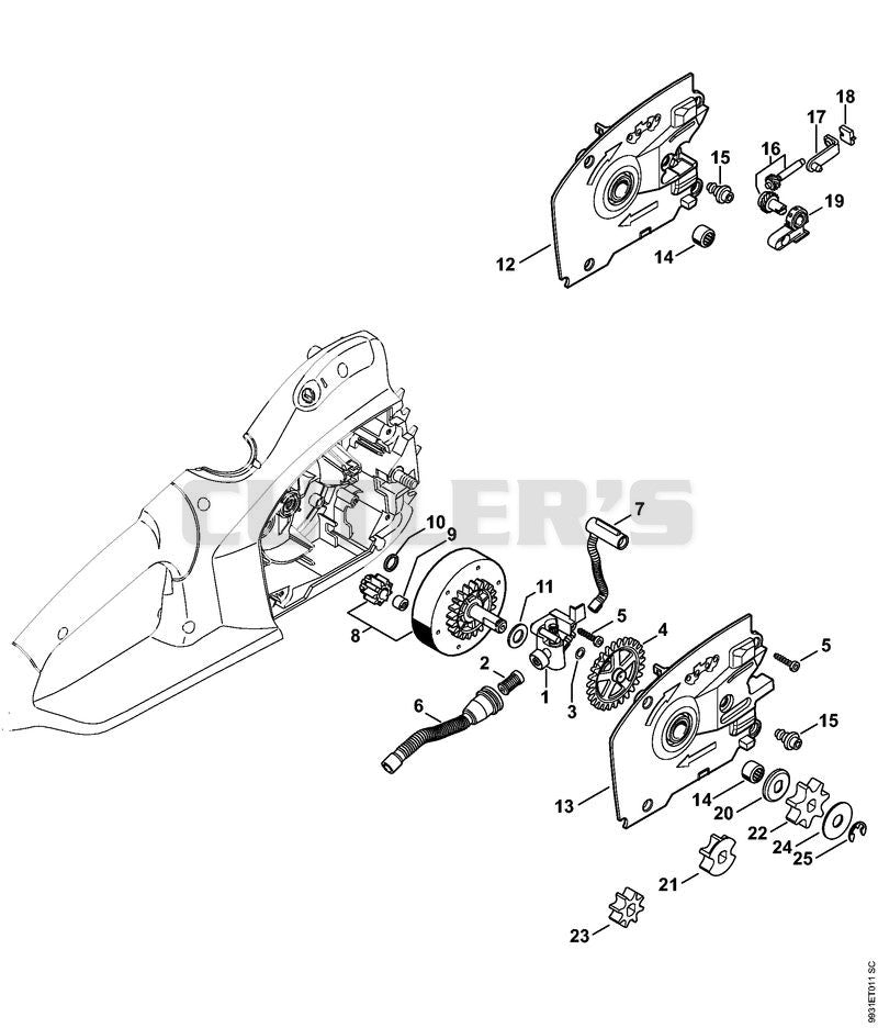 Oil pump, Chain sprocket