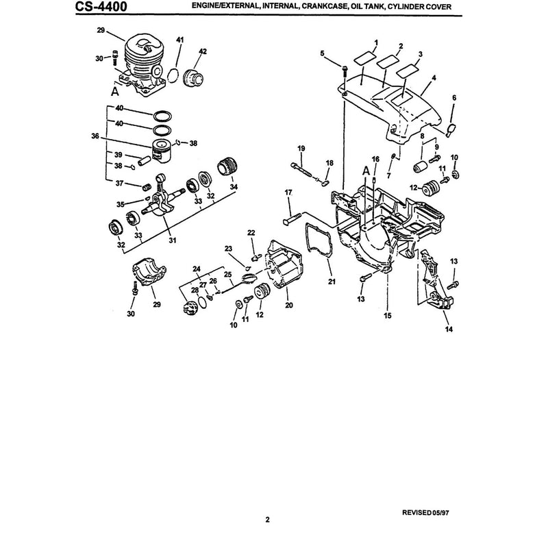 Engine/External, Internal, Crankcase, Oil Tank, Cylinder Cover