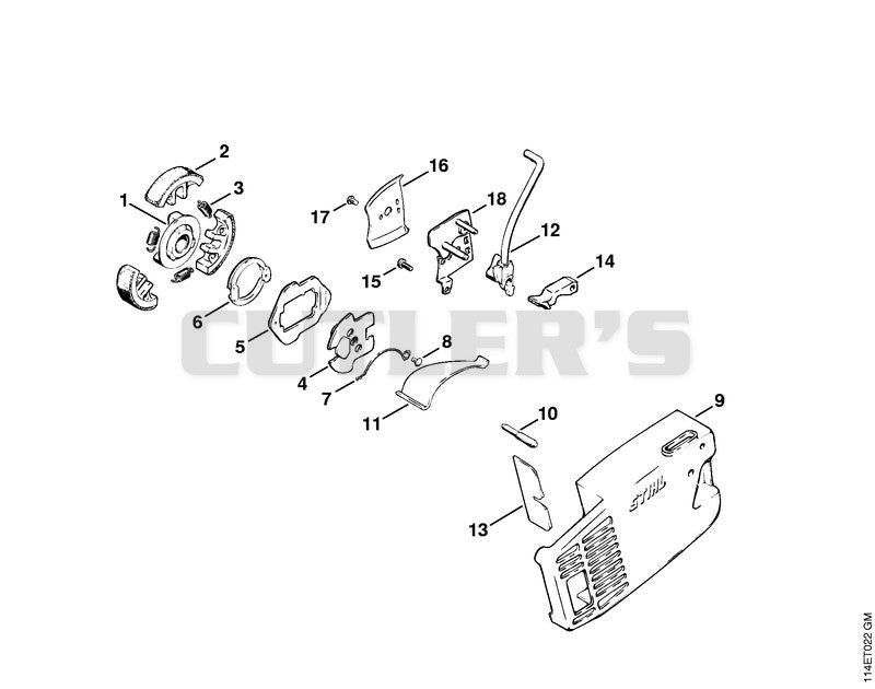 Chain brake with isolating clutch (2.80)