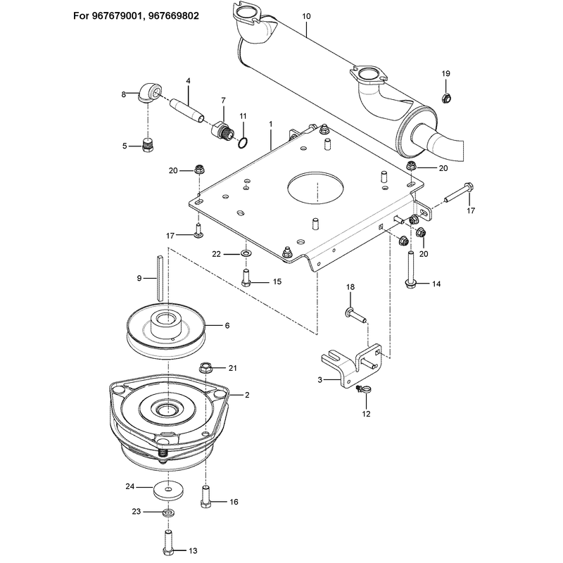 ENGINE MOUNTING, GUARDS & MUFFLER