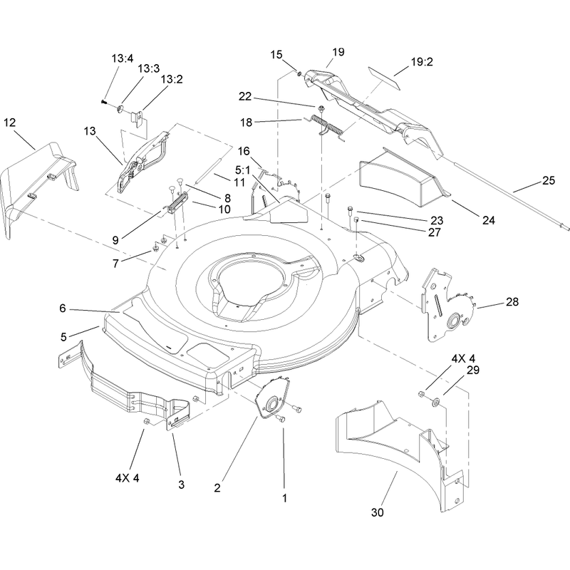 Deck Side Chute and Rear Door Assembly