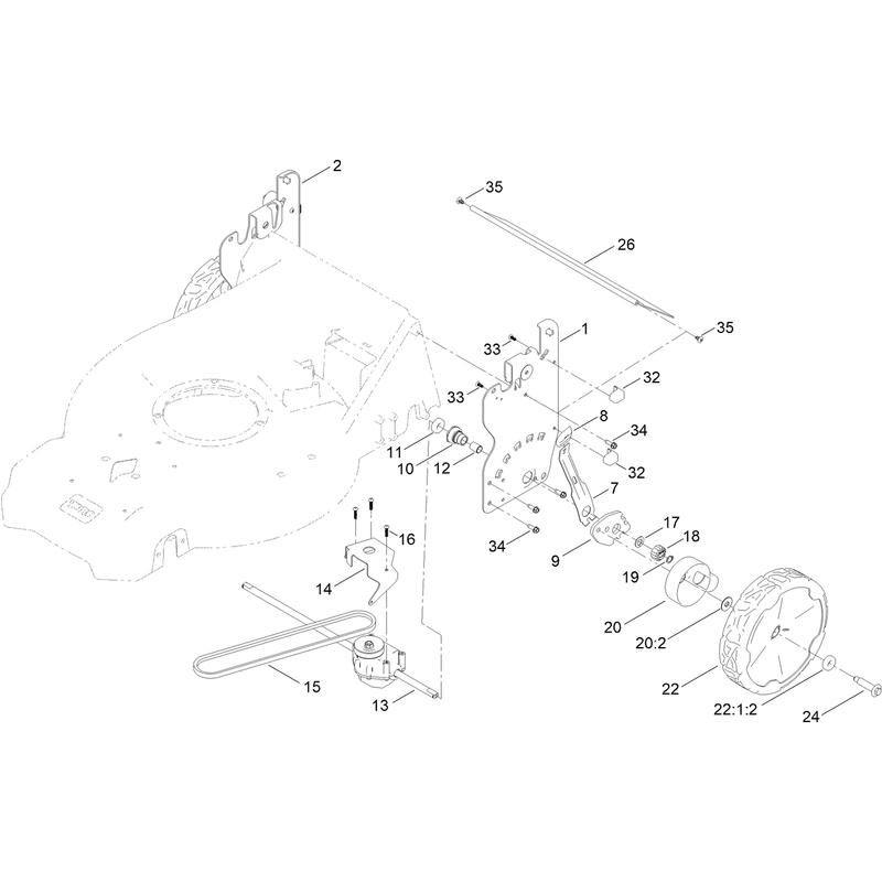 Rear Wheel and Height of Cut Assembly
