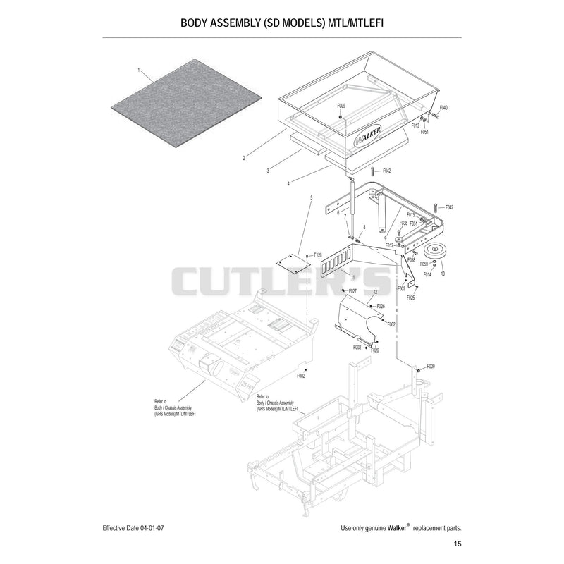 Body Assembly SD Models MTL MTLEFI
