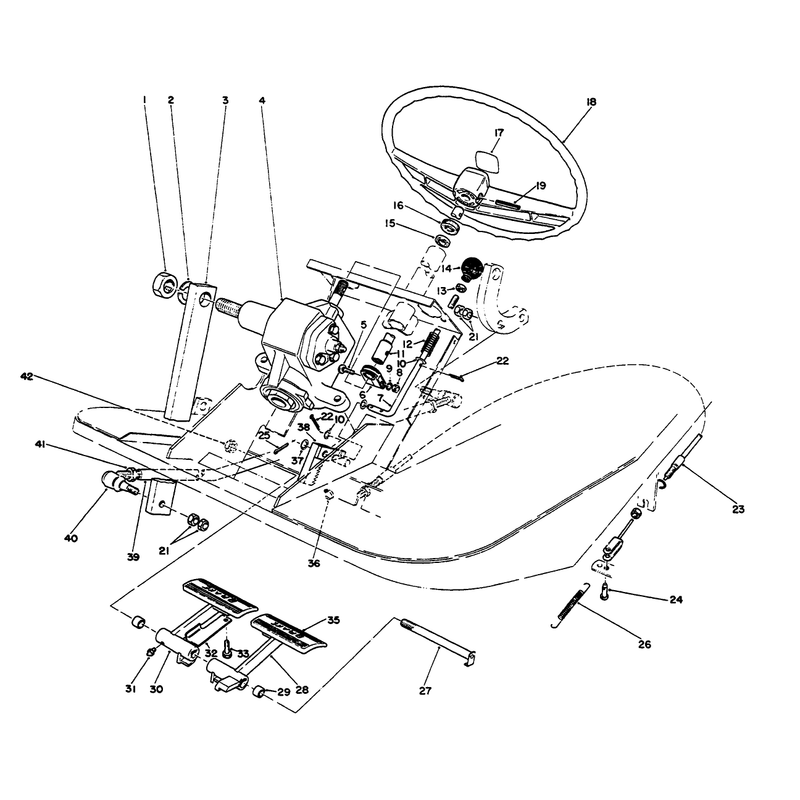 Pedals and Steering Wheel Assembly