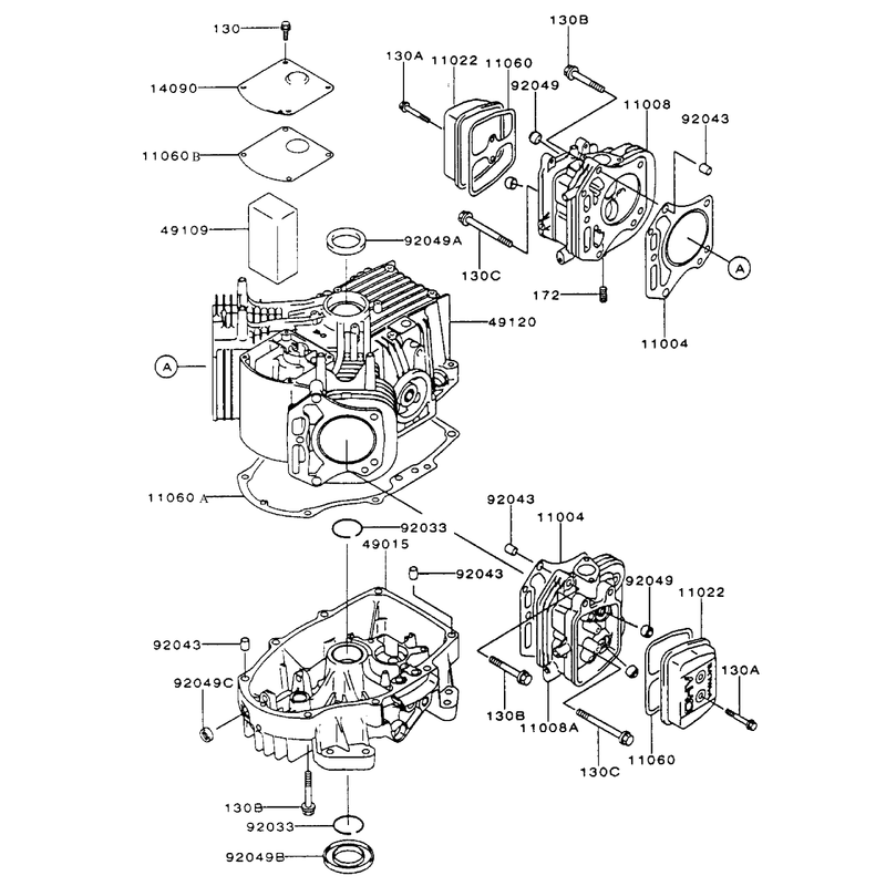 CylinderCrankcase Assembly Continued Kawasaki FH500V-AS29