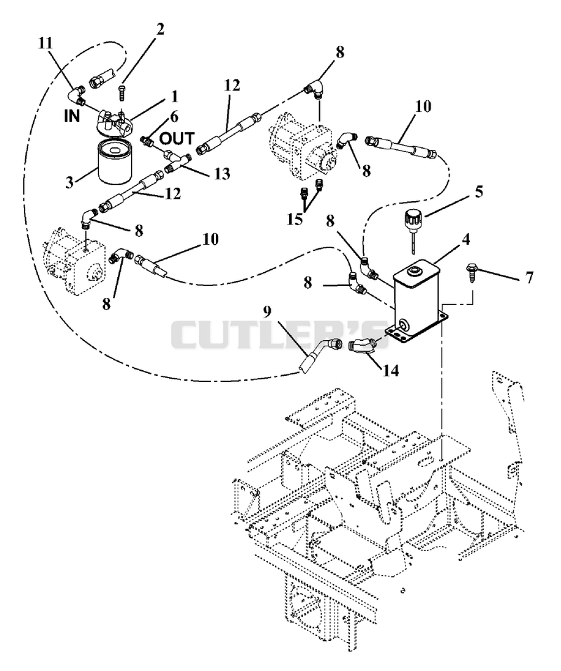 Hydraulic Tank, Filter, Pumps, & Hoses