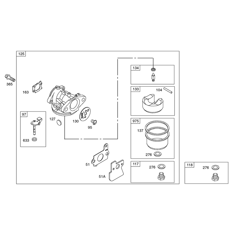 Carburetor Assembly Briggs and Stratton Model 122602-0120-E1
