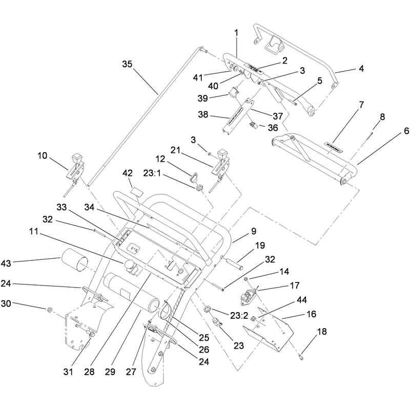 Handle and Control Panel Assembly