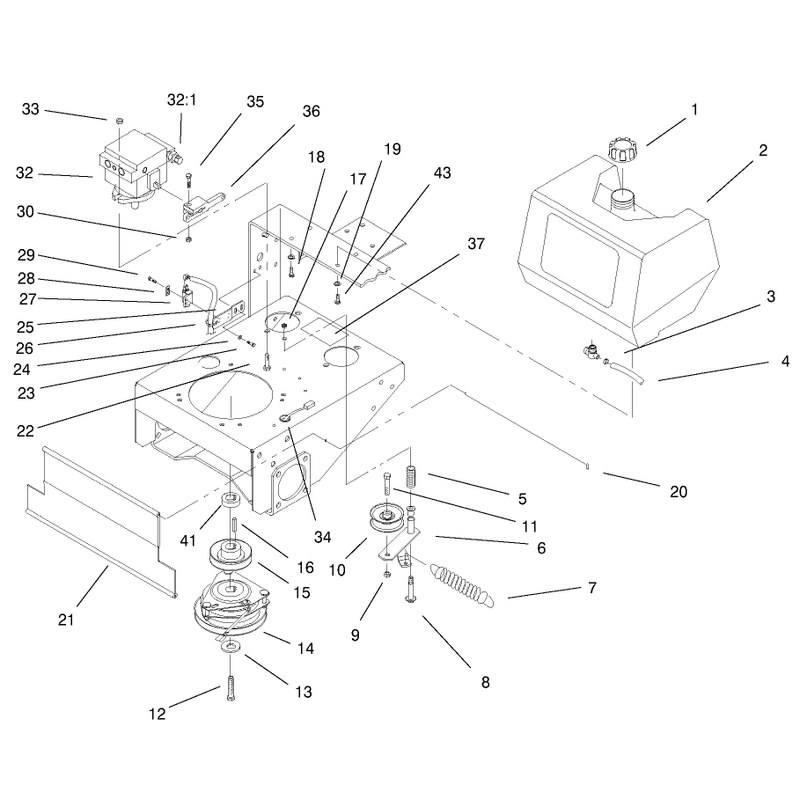 Fuel Tank Hydro Pumps and PTO Assembly