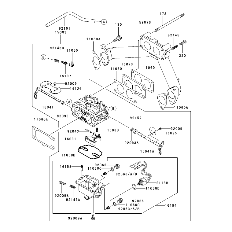 Carburetor Assembly Kawasaki FH721D-AS05