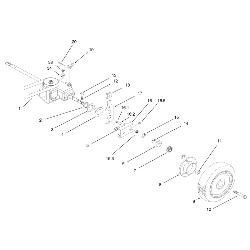 Gear Case and Rear Wheel Assembly