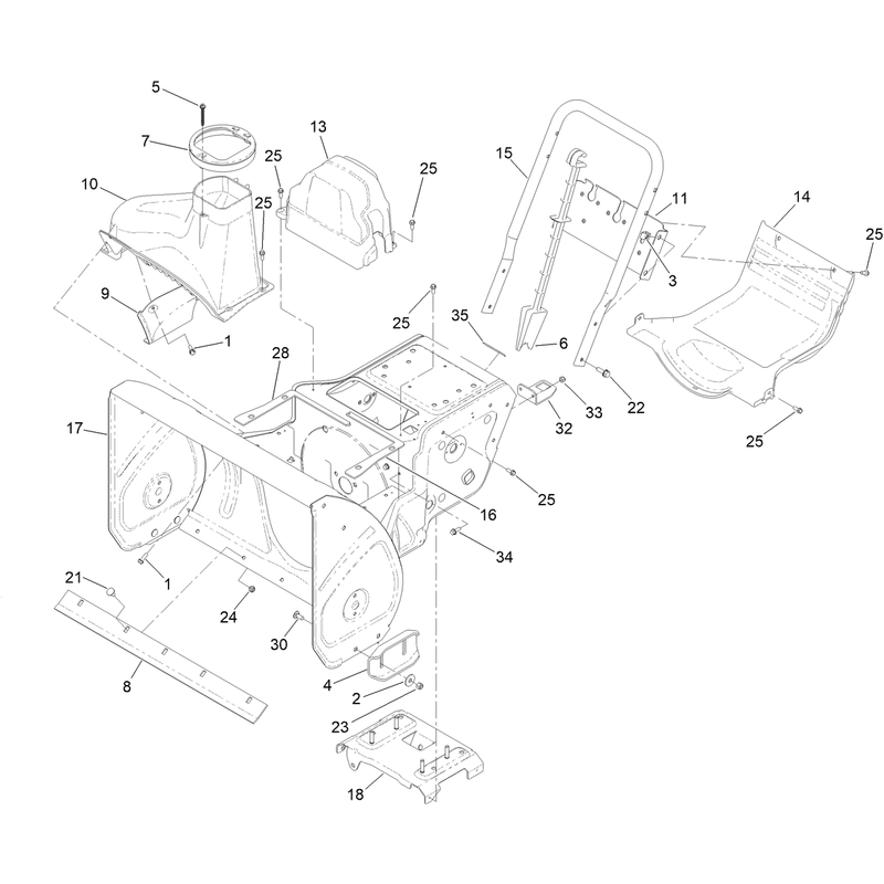 Main Frame and Auger Housing Assembly