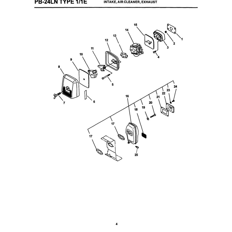 Intake, Air Cleaner, Exhaust   E
