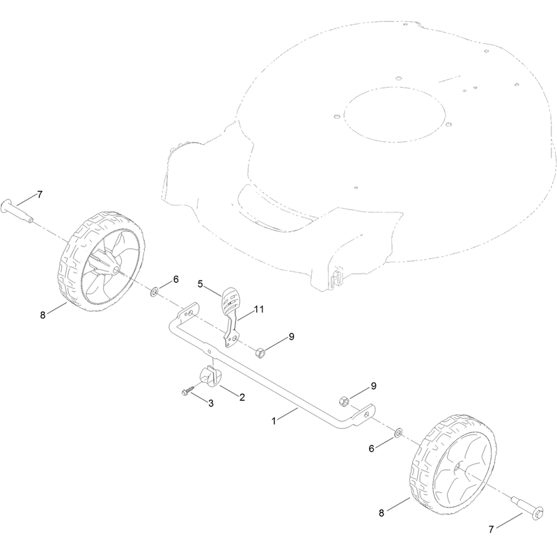 Front Wheel and Height of Cut Assembly