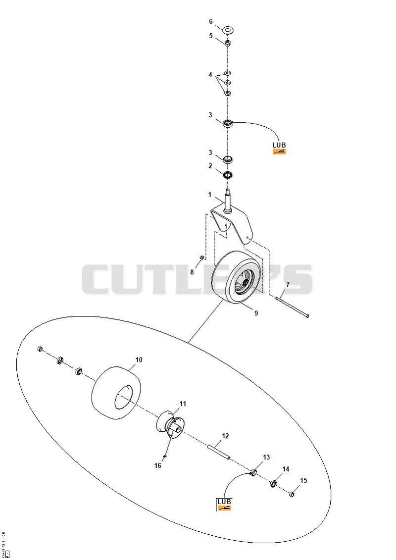 AB - Front wheel, fork arm