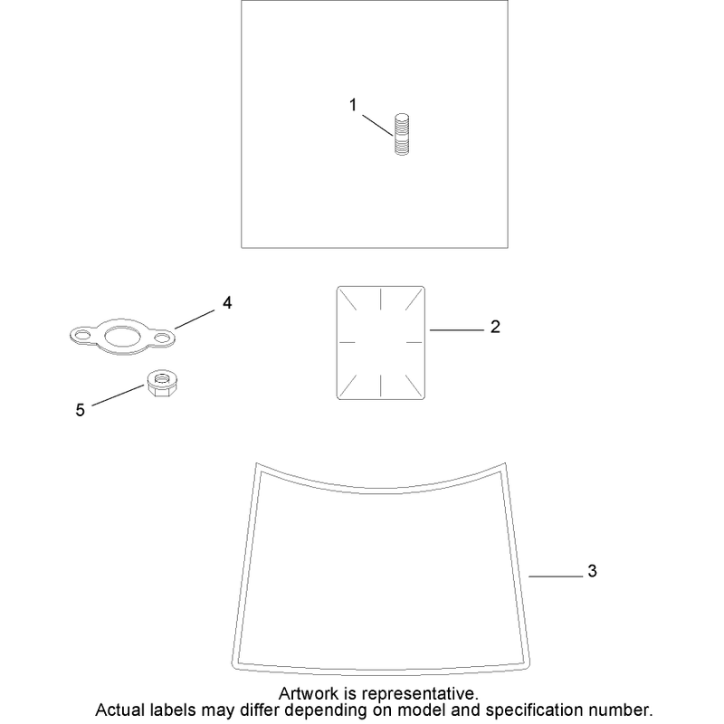Exhaust Stud Gasket and Decal Assembly Kohler SV720-0017