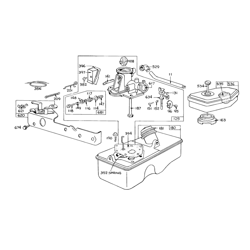 Briggs and Stratton Carburetor Assembly Model 390064 for 19in Hand Propelled Model 16073